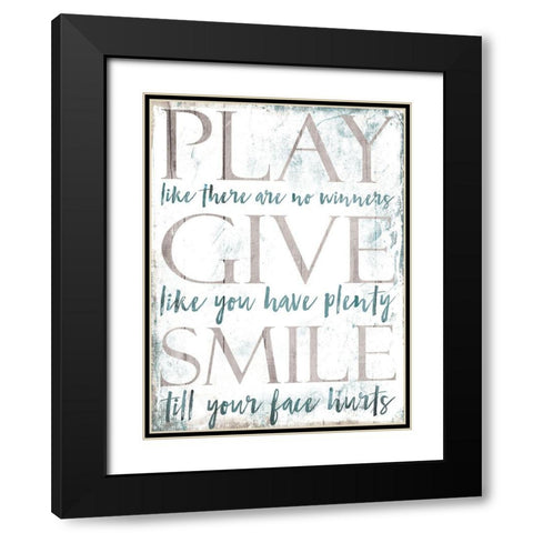 Play Give Black Modern Wood Framed Art Print with Double Matting by Villa, Mlli