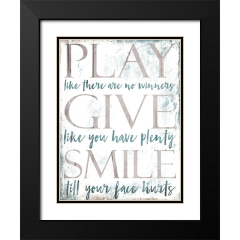 Play Give Black Modern Wood Framed Art Print with Double Matting by Villa, Mlli