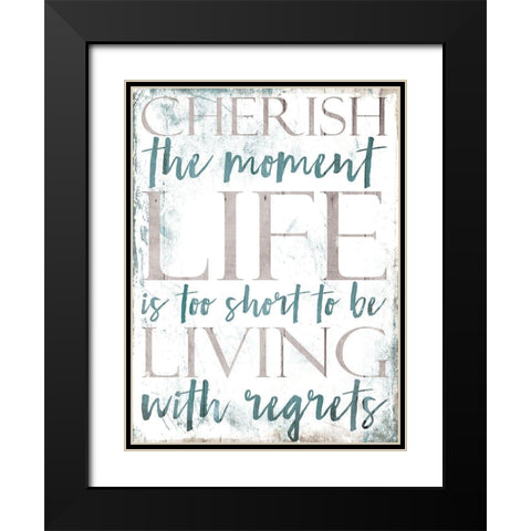 Cherish Life Black Modern Wood Framed Art Print with Double Matting by Villa, Mlli