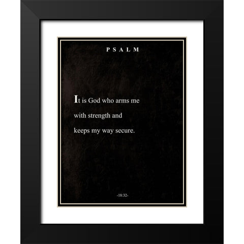 Psalm Book Page Black Modern Wood Framed Art Print with Double Matting by Villa, Mlli