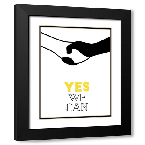 Yes We Can Black Modern Wood Framed Art Print with Double Matting by Villa, Mlli