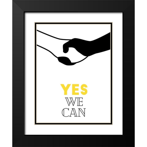 Yes We Can Black Modern Wood Framed Art Print with Double Matting by Villa, Mlli