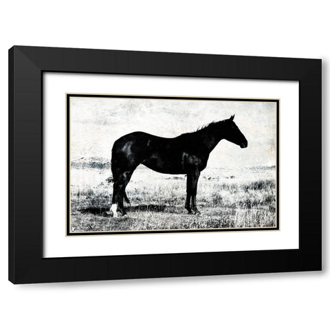 Horse Stance Black Modern Wood Framed Art Print with Double Matting by Villa, Mlli