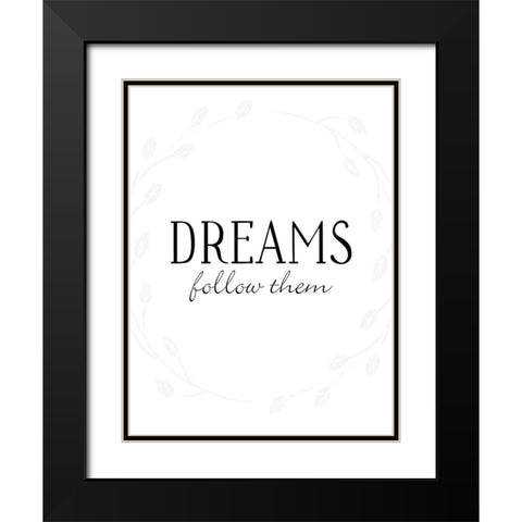 Dreams Black Modern Wood Framed Art Print with Double Matting by Villa, Mlli