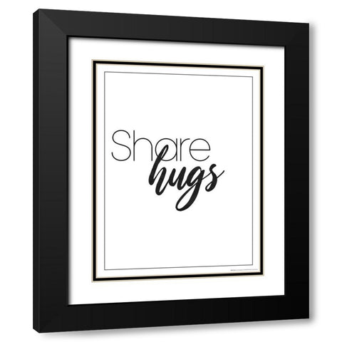 Share Hugs Black Modern Wood Framed Art Print with Double Matting by Villa, Mlli