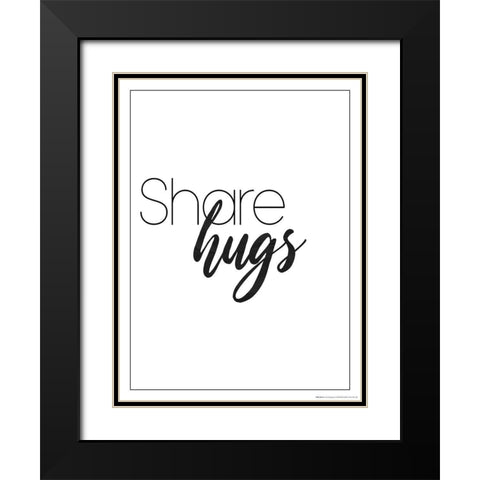 Share Hugs Black Modern Wood Framed Art Print with Double Matting by Villa, Mlli
