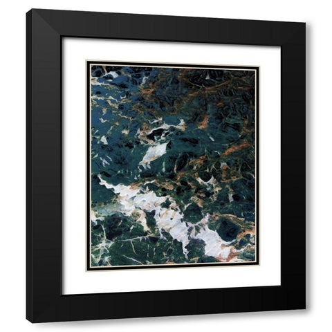 Dark Blue Smog Abstract Black Modern Wood Framed Art Print with Double Matting by Villa, Mlli