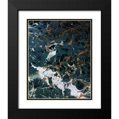 Dark Blue Smog Abstract Black Modern Wood Framed Art Print with Double Matting by Villa, Mlli