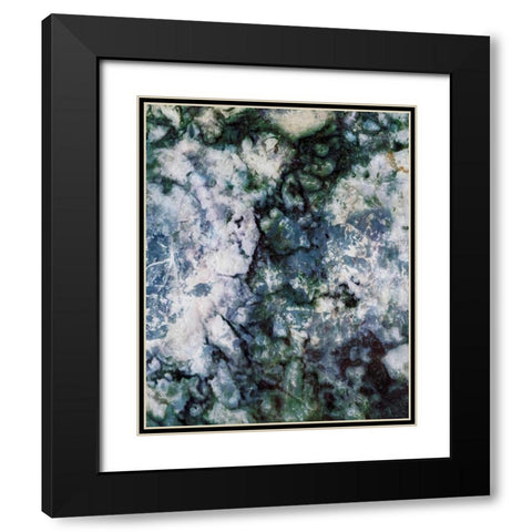 Light Blue Smog Abstract Black Modern Wood Framed Art Print with Double Matting by Villa, Mlli