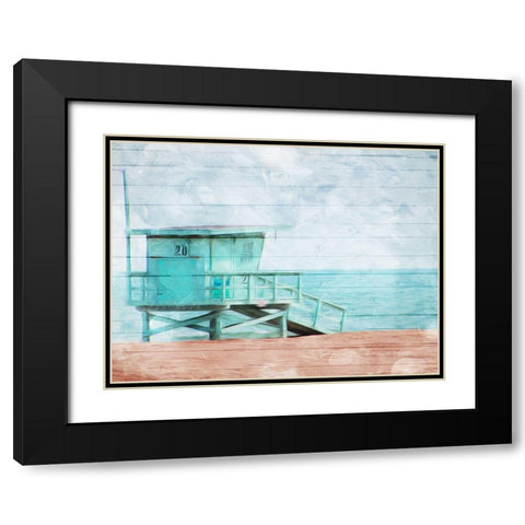 Lifegaurd Station Black Modern Wood Framed Art Print with Double Matting by Villa, Mlli