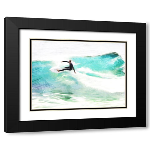 Riding The Wave Black Modern Wood Framed Art Print with Double Matting by Villa, Mlli