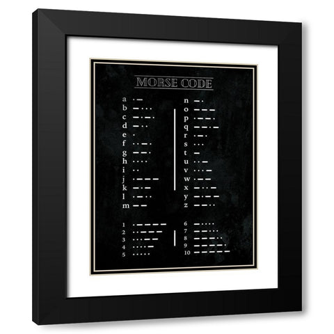 Morse Code Open Black Modern Wood Framed Art Print with Double Matting by Villa, Mlli