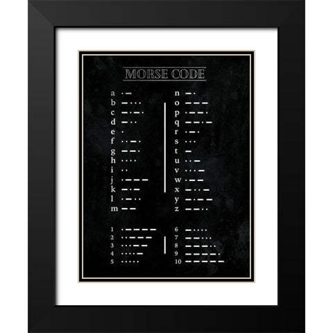 Morse Code Open Black Modern Wood Framed Art Print with Double Matting by Villa, Mlli