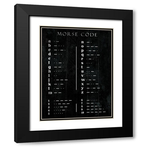 Morse Code Black Modern Wood Framed Art Print with Double Matting by Villa, Mlli