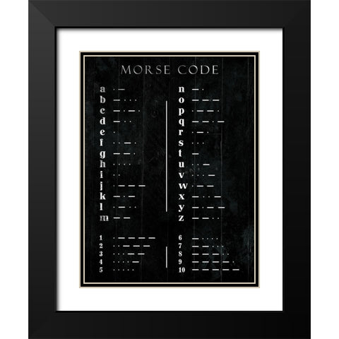 Morse Code Black Modern Wood Framed Art Print with Double Matting by Villa, Mlli