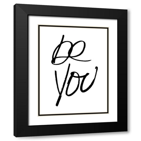 Be You Black Modern Wood Framed Art Print with Double Matting by Villa, Mlli