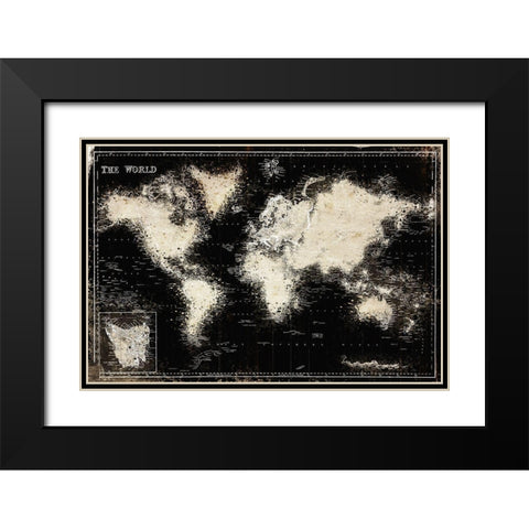 Cream World Black Modern Wood Framed Art Print with Double Matting by Villa, Mlli
