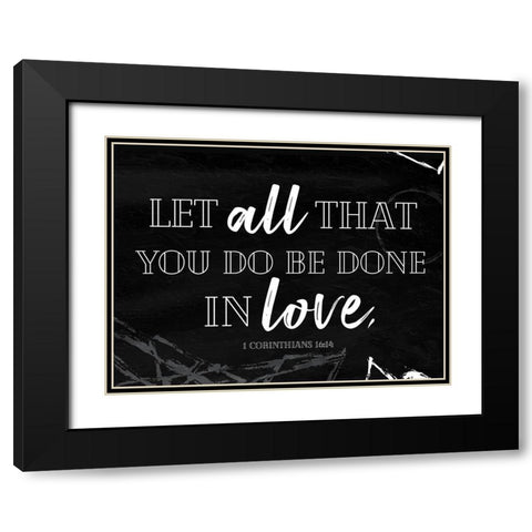 All Love Bw Black Modern Wood Framed Art Print with Double Matting by Villa, Mlli