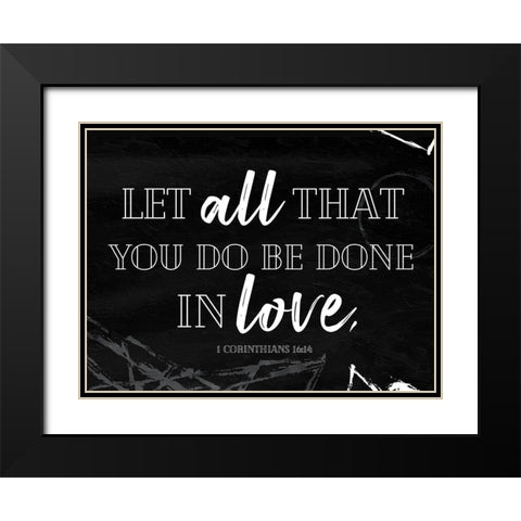 All Love Bw Black Modern Wood Framed Art Print with Double Matting by Villa, Mlli