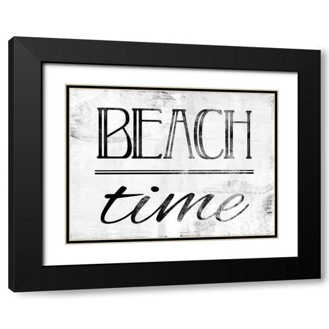 Beach Time Bw Black Modern Wood Framed Art Print with Double Matting by Villa, Mlli