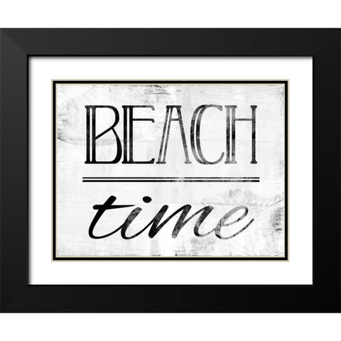 Beach Time Bw Black Modern Wood Framed Art Print with Double Matting by Villa, Mlli