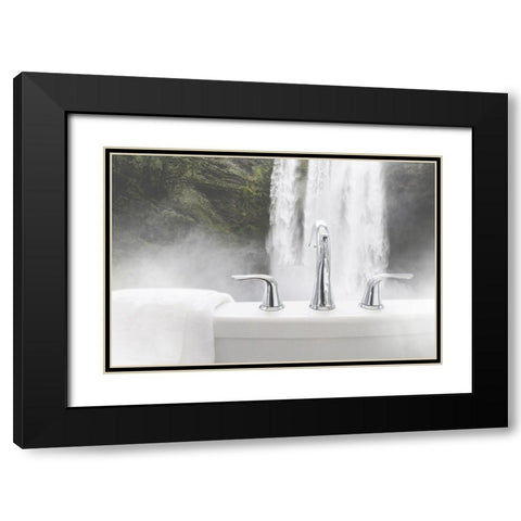 Enjoy the Bath Black Modern Wood Framed Art Print with Double Matting by Villa, Mlli