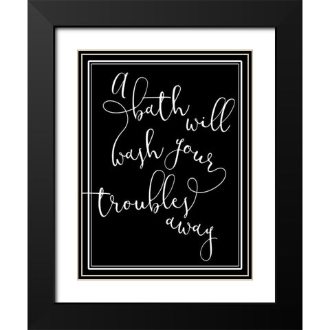 Troubles Away Black Modern Wood Framed Art Print with Double Matting by Villa, Mlli