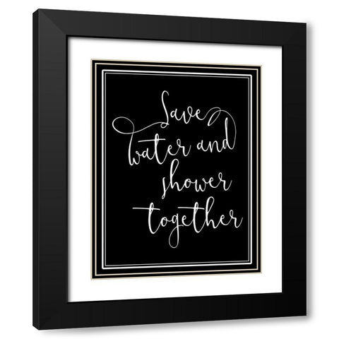 Shower Together Black Modern Wood Framed Art Print with Double Matting by Villa, Mlli
