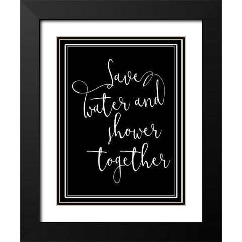 Shower Together Black Modern Wood Framed Art Print with Double Matting by Villa, Mlli