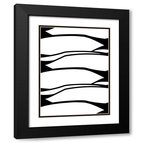 Blades Black Modern Wood Framed Art Print with Double Matting by Villa, Mlli