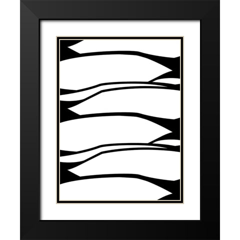 Blades Black Modern Wood Framed Art Print with Double Matting by Villa, Mlli