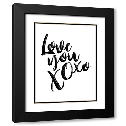 Love You Xoxo Black Modern Wood Framed Art Print with Double Matting by Villa, Mlli