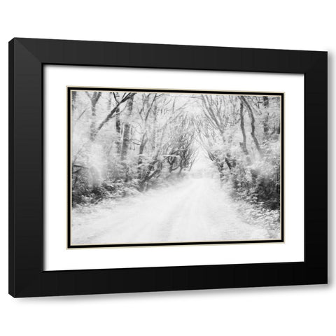 Snow Way Black Modern Wood Framed Art Print with Double Matting by Villa, Mlli