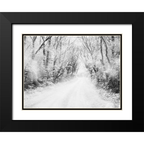 Snow Way Black Modern Wood Framed Art Print with Double Matting by Villa, Mlli