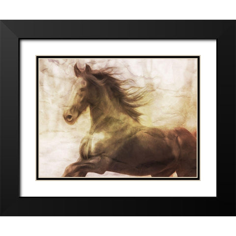 Horse On The Run Black Modern Wood Framed Art Print with Double Matting by Villa, Milli