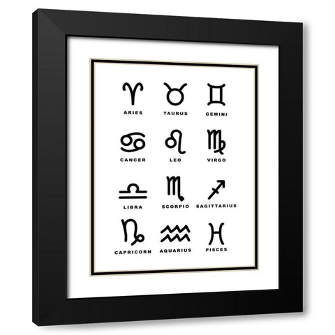 Symbol Zodiac Black Modern Wood Framed Art Print with Double Matting by Villa, Milli