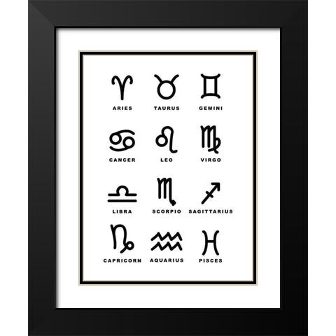 Symbol Zodiac Black Modern Wood Framed Art Print with Double Matting by Villa, Milli