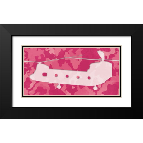 Pink Long Chopper Black Modern Wood Framed Art Print with Double Matting by Villa, Mlli