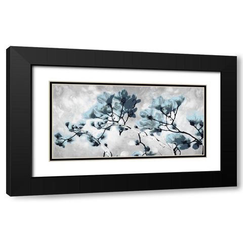 Blue Bloom Black Modern Wood Framed Art Print with Double Matting by Villa, Mlli