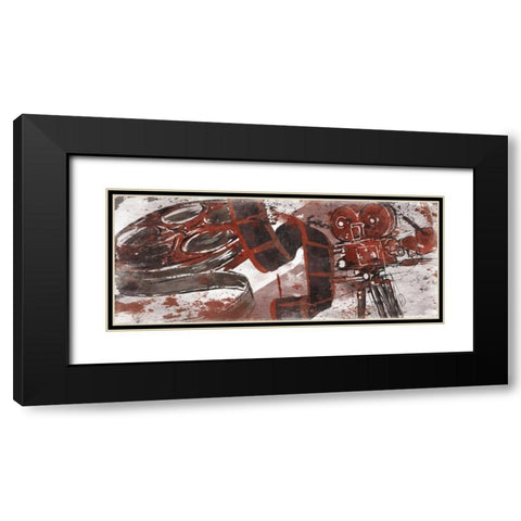 Be Cinema Red Black Modern Wood Framed Art Print with Double Matting by OnRei