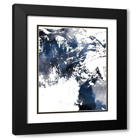 Blue Jay Mess Black Modern Wood Framed Art Print with Double Matting by On Rei