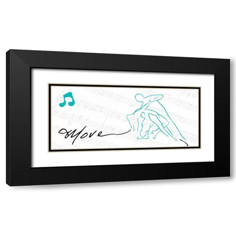 Move 2 Black Modern Wood Framed Art Print with Double Matting by OnRei