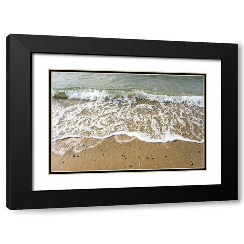 Ocean Waves Black Modern Wood Framed Art Print with Double Matting by Orlando
