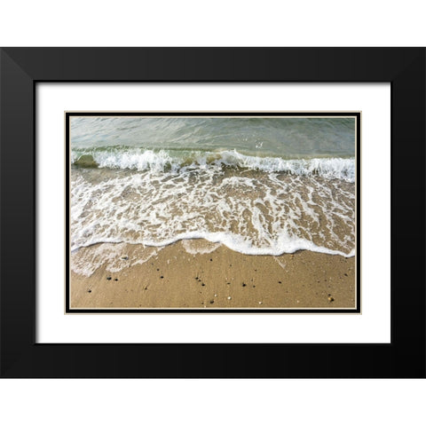 Ocean Waves Black Modern Wood Framed Art Print with Double Matting by Orlando