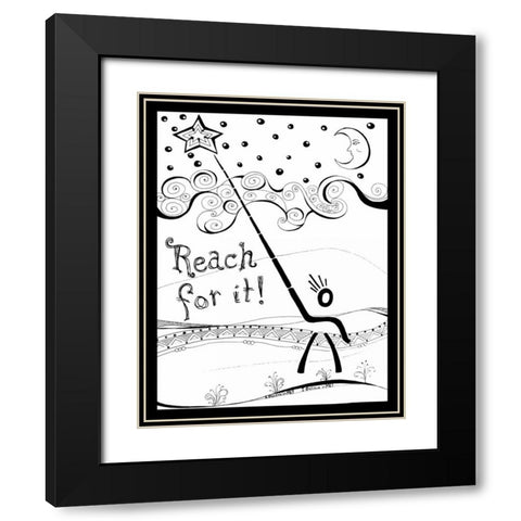 Reach For It Black Modern Wood Framed Art Print with Double Matting by Pearson, Debbie