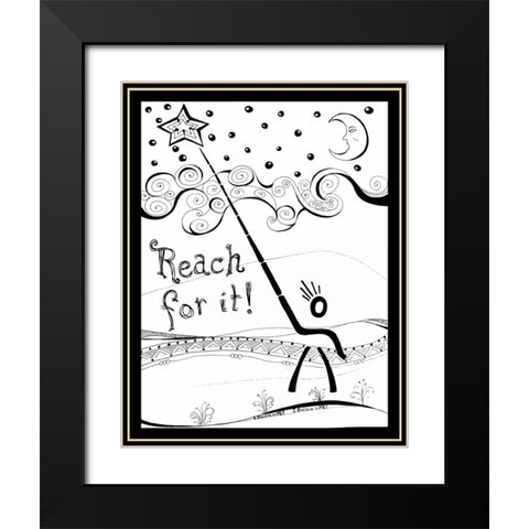 Reach For It Black Modern Wood Framed Art Print with Double Matting by Pearson, Debbie