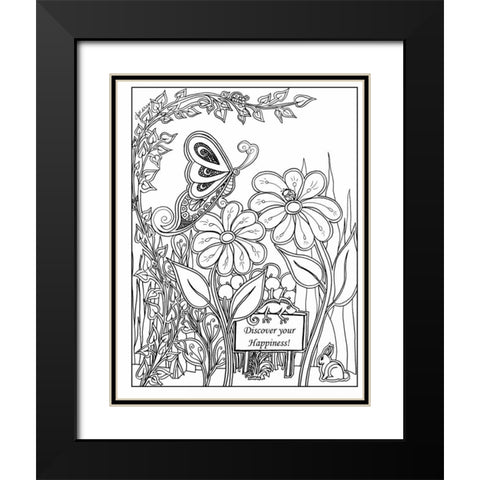 Discover Your Happiness Black Modern Wood Framed Art Print with Double Matting by Pearson, Debbie