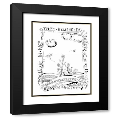 Think Believe Do Black Modern Wood Framed Art Print with Double Matting by Pearson, Debbie