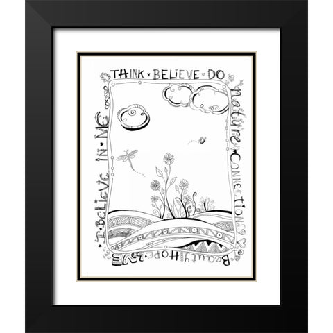 Think Believe Do Black Modern Wood Framed Art Print with Double Matting by Pearson, Debbie