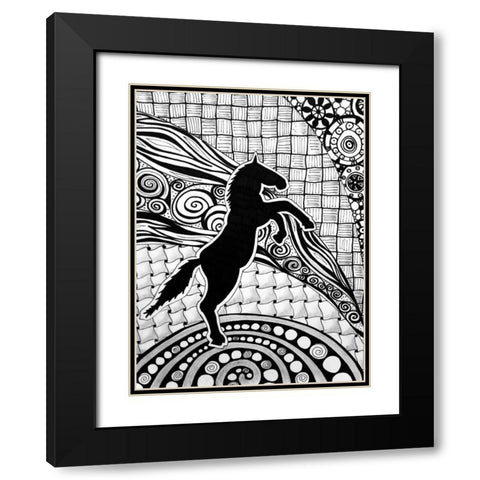 Horse Black Modern Wood Framed Art Print with Double Matting by Pearson, Debbie
